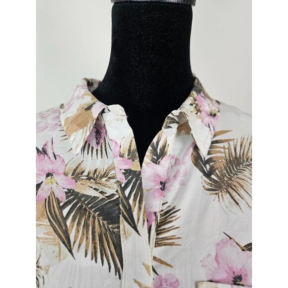 Kut From The Kloth Tropical Print Button-Front Shirt Dress Lightweight Sz Small - Picture 5 of 15